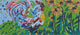 Mosaic Wall Art, Rooster and Sunflowers, 20"x9"