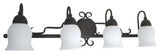 Oil Rubbed Bronze and White Opal Glass 4-Light Bath