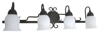 Oil Rubbed Bronze and White Opal Glass 4-Light Bath