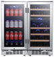 EdgeStar CWBV80261 30"W 26 Bottle 80 Can Side-by-Side Wine and - Stainless