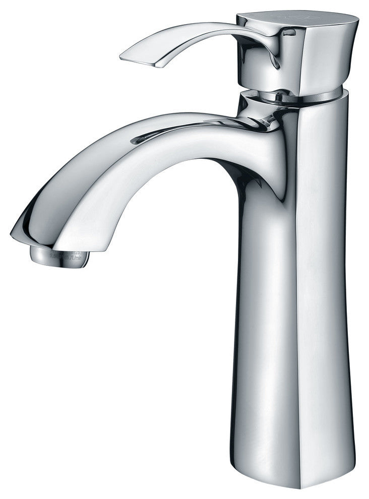 Rhythm Single Hole Single Handle Mid-Arc Bathroom Faucet, Polished Chrome