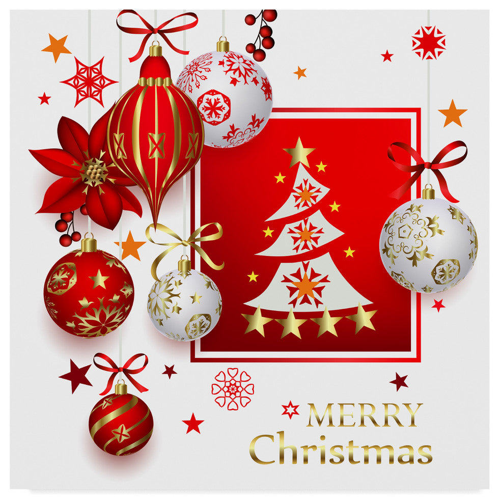 Maria Rytova 'Christmas Bright Composition' Canvas Art, 18"x18"