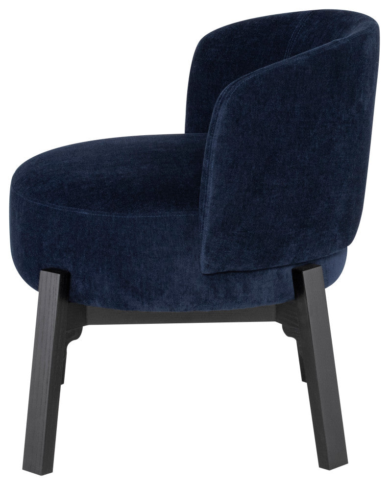 Adelaide Upholstered Dining Chair With Black Legs, Twighlight