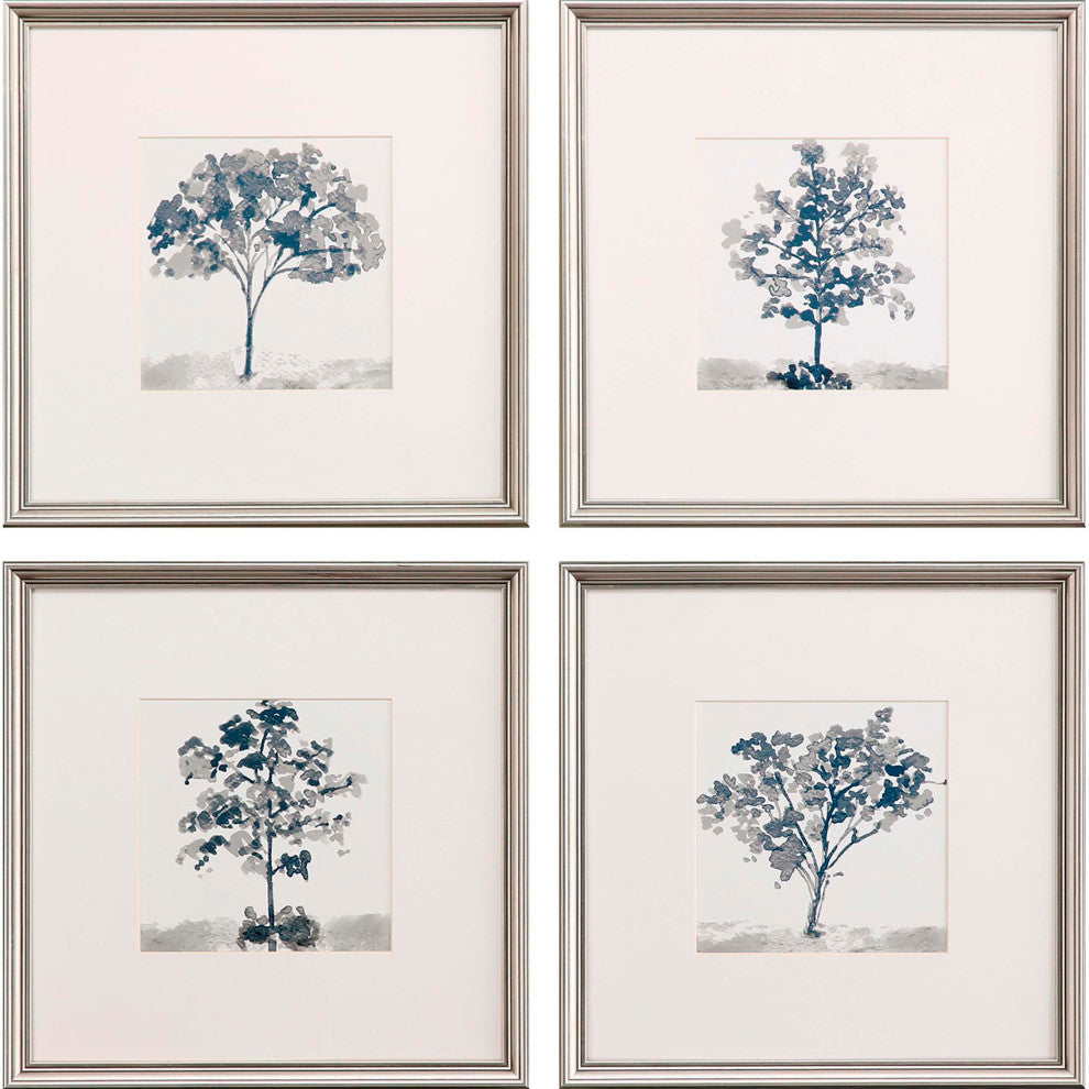 Slate Trees Art, 4-Piece Set