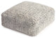 Escondido 34" x 34" x 16" Gray and Ivory Ottoman