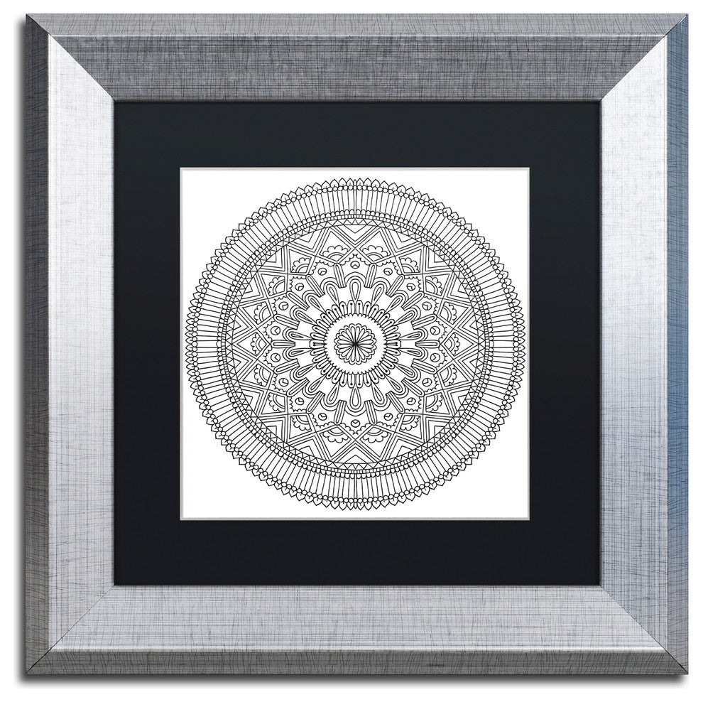Hello Angel 'Mandala II' Art, Silver Frame, Black Mat, 11x11