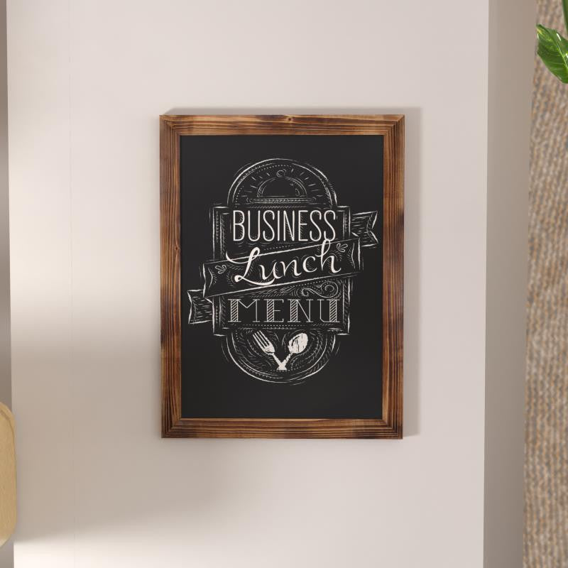Canterbury Wall Mount Magnetic Chalkboard Sign Set- 18" x 24", Torched Brown, 18" X 24"