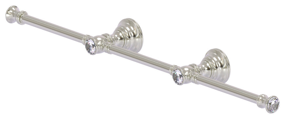 Carolina Crystal 3 Arm Guest Towel Holder, Satin Nickel