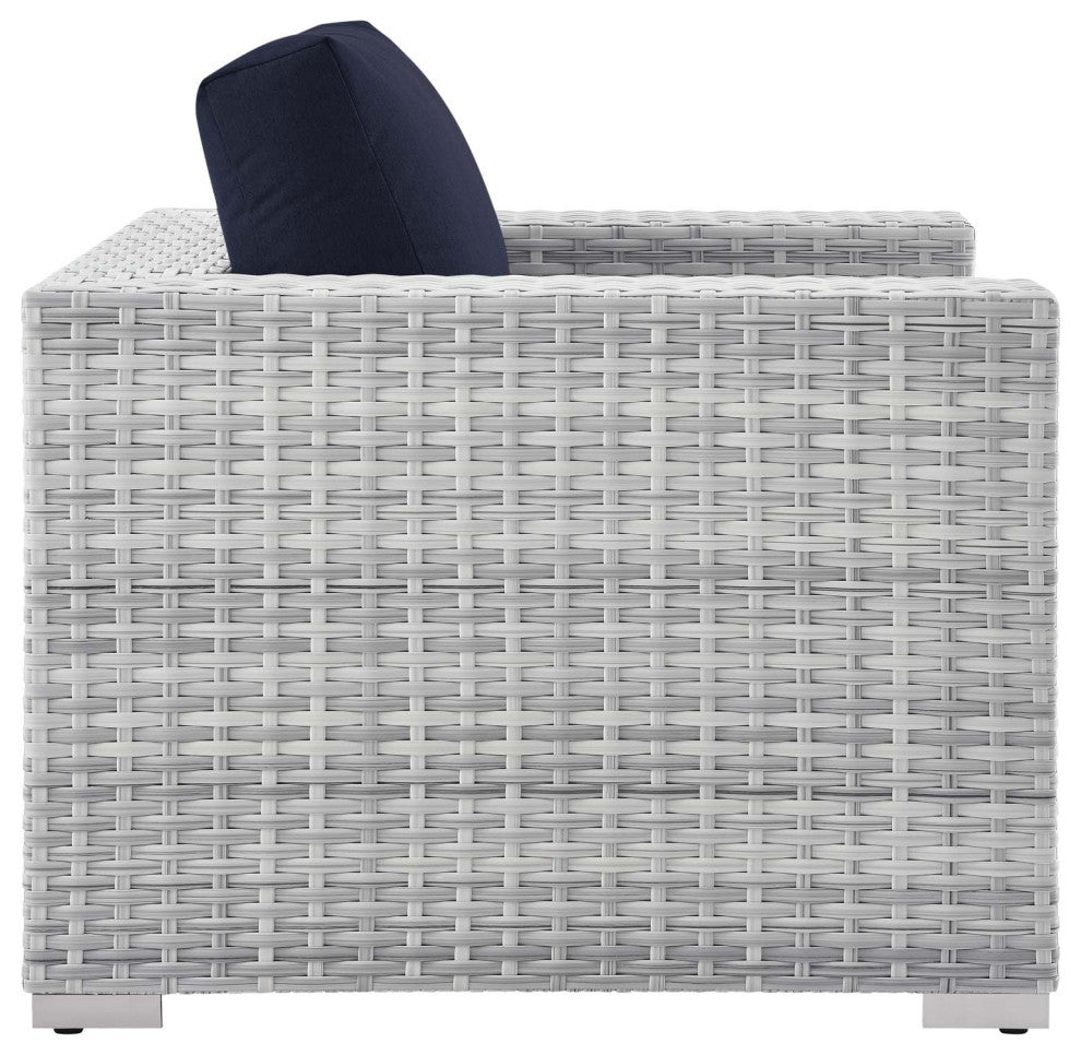 Convene Outdoor Patio Armchair Light Gray Navy