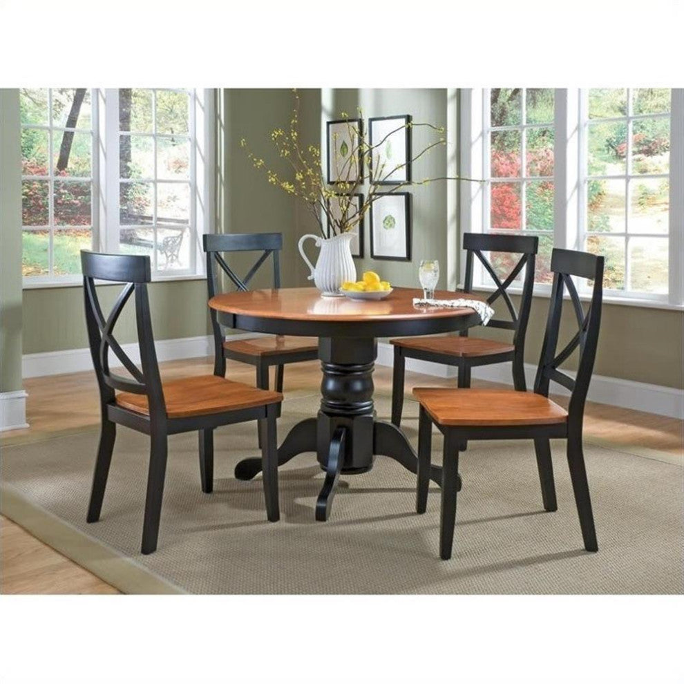 Homestyles Bishop Wood 5 Piece Dining Set in Black
