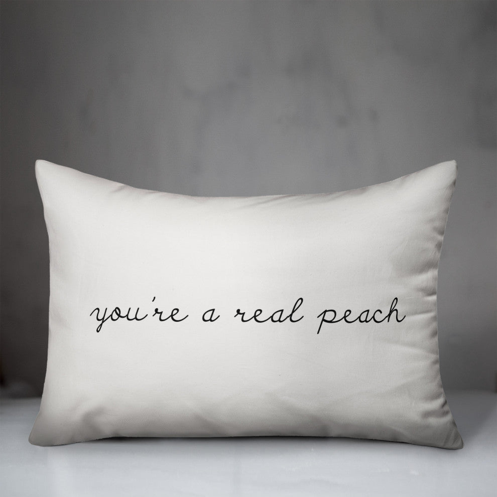 Youre A Peach Script Pillow 14x20 Spun Poly Pillow
