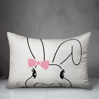 Cute Bunny with Bow 14x20 Lumbar Pillow Cover