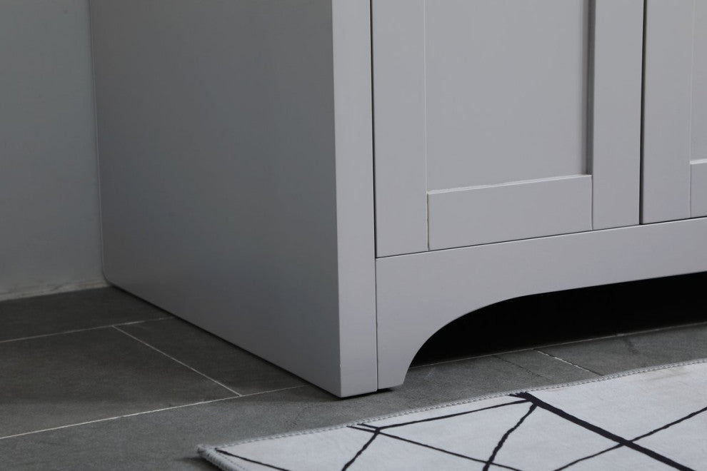 Mia 36" Single Bathroom Vanity, Gray With Backsplash