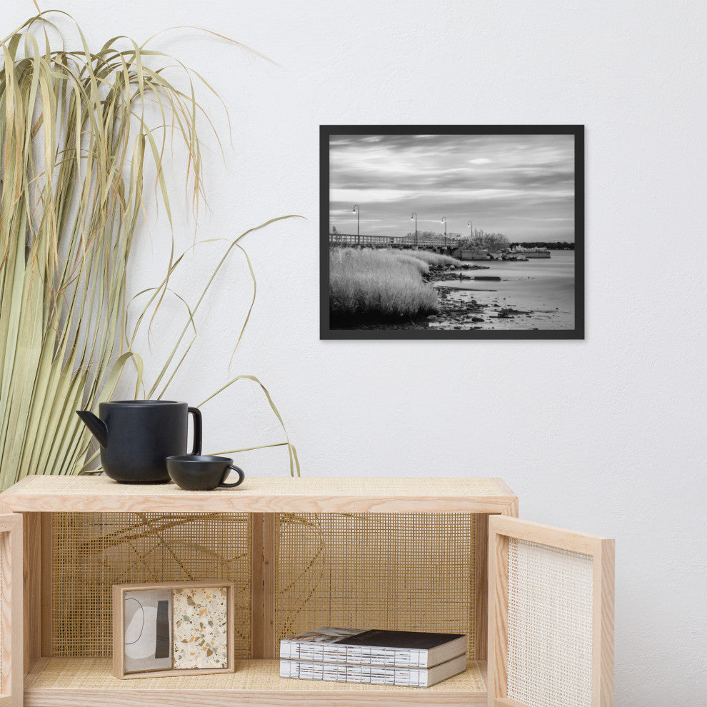 Historic New Castle 2 Coastal Landscape Framed Photo Paper Wall Art Prints, Black, 16" X 20"