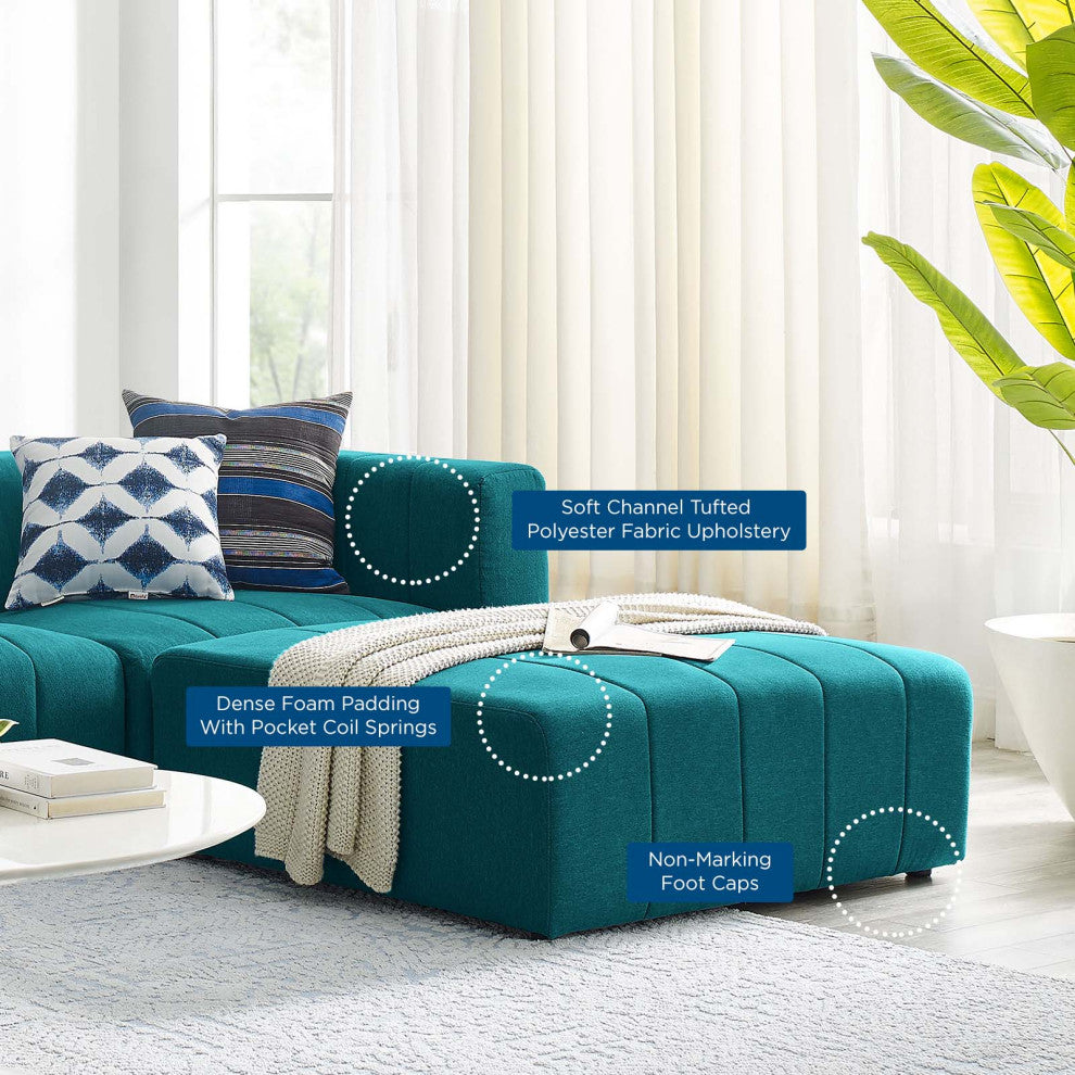 Sectional Sofa Set, Fabric, Teal Blue, Modern, Living Lounge Hotel Hospitality