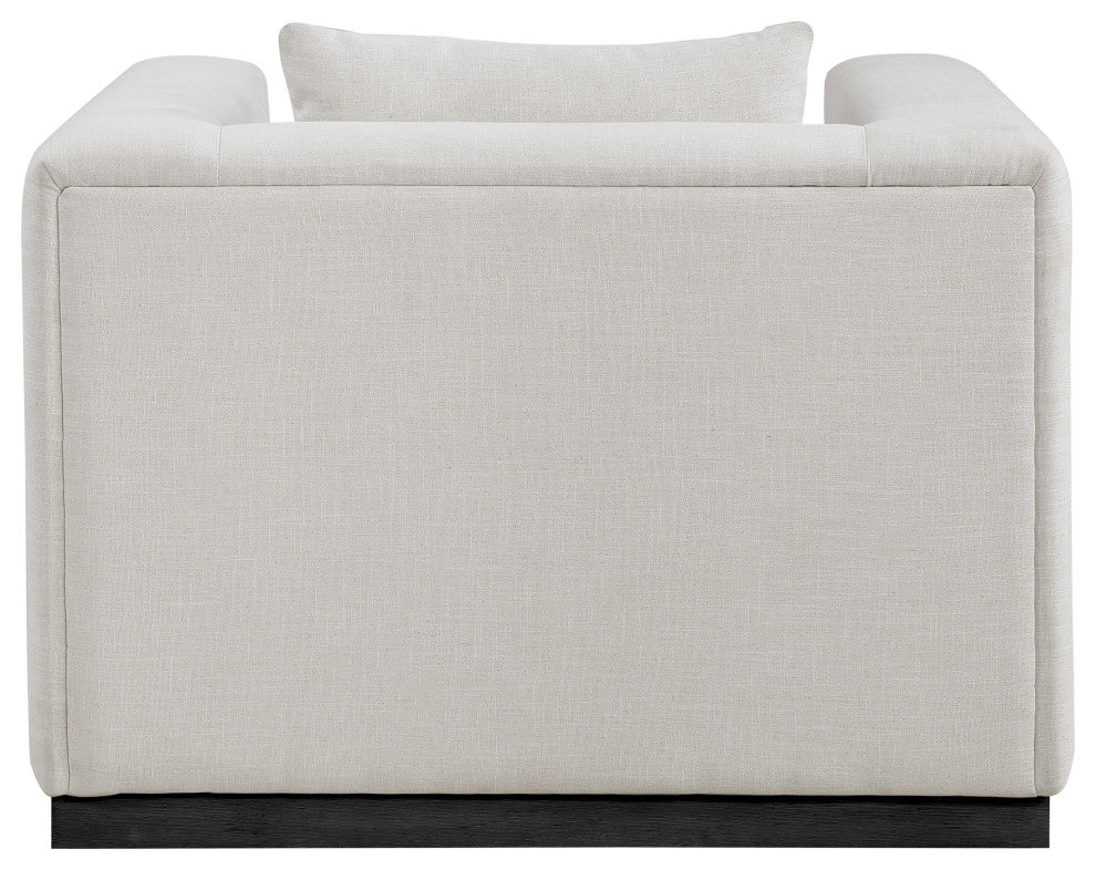 Alfie Linen Textured Fabric Upholstered Chair, Beige