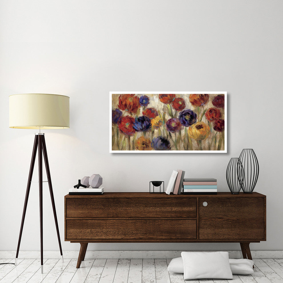 "Asters and Mums" Digital Paper Print by Silvia Vassileva, 50"x26"