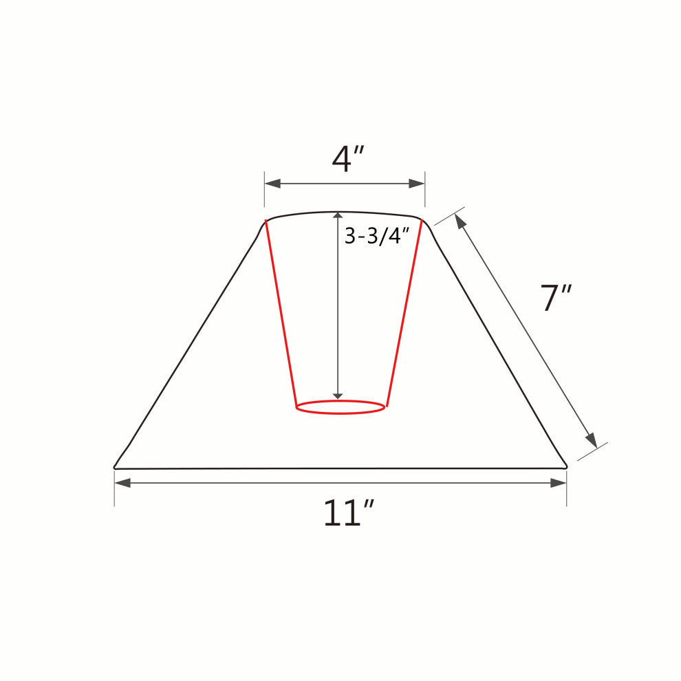 58701 Hardback Empire Shape UNO Lamp Shade, Off White 4"x11"x7"