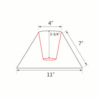 58701 Hardback Empire Shape UNO Lamp Shade, Off White 4"x11"x7"