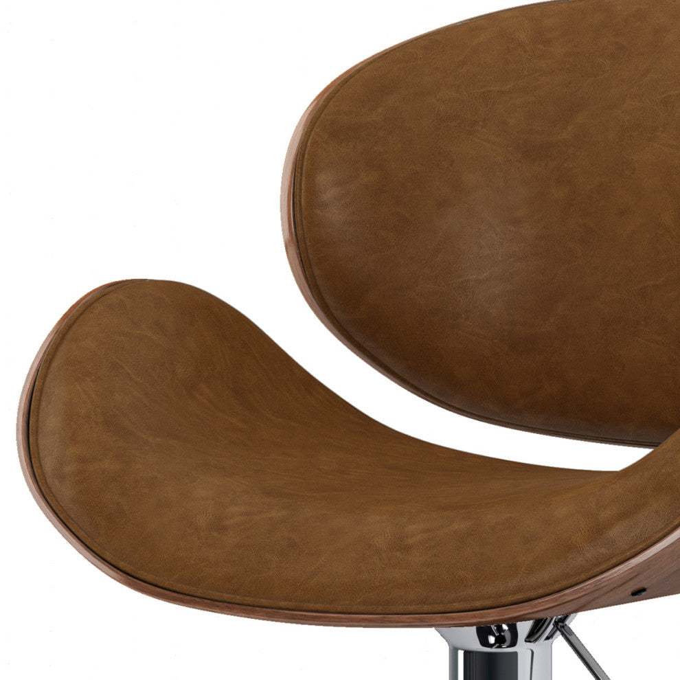 Marana Bentwood Adjustable Swivel Bar Stool, Deep Tan