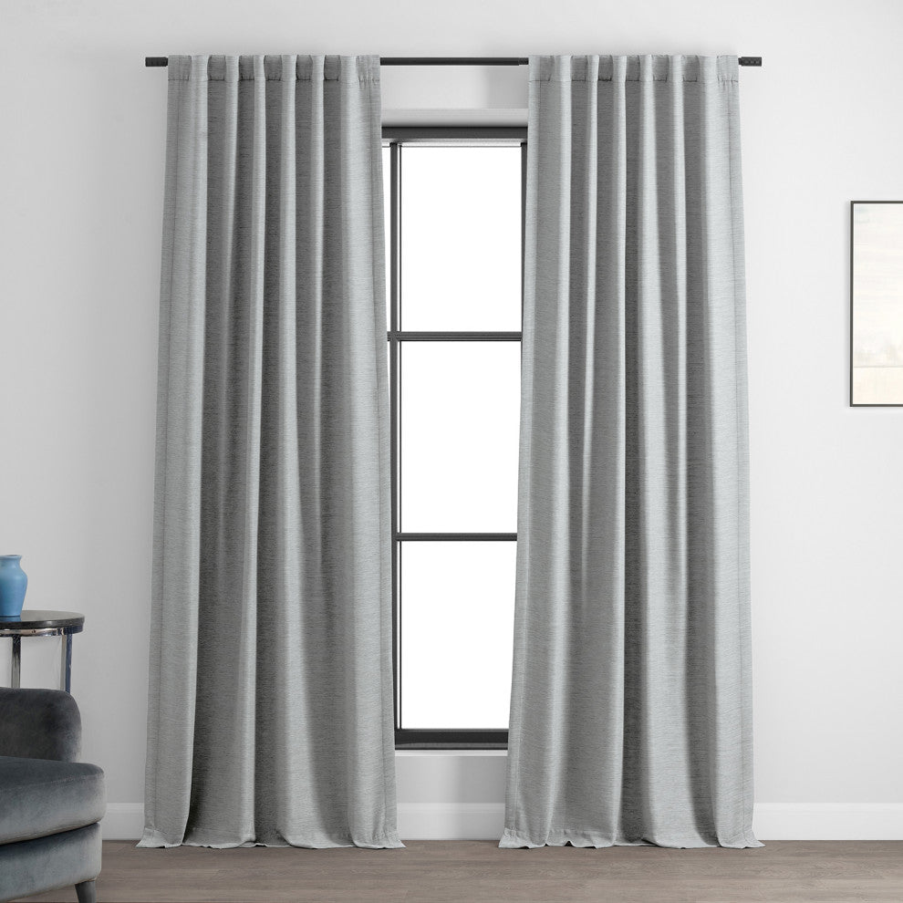Bellino Blackout Room Darkening Curtain Single Panel, Vista Gray, 50"x120"