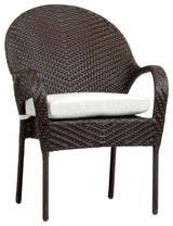 Bahia Chocolate Bistro Dining Arm Chair, Husk Texture Birch