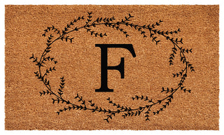 Calloway Mills Rustic Leaf Vine Monogrammed Doormat, 36"x72", Letter F