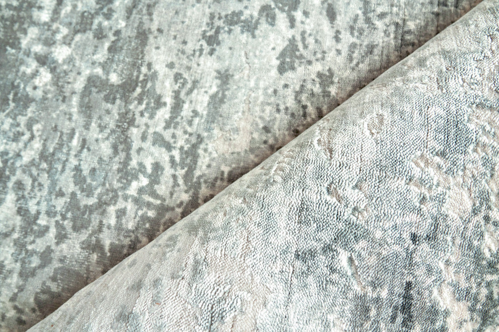 Cassina Hand Loomed Bamboo Silk and Cotton Dark Gray/Gray Area Rug