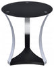 18"x18"x20" Black Glass and Chrome End Table