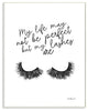 Black and White Typography Perfect Lashes in Life Wall Plaque Art, 10"x15"