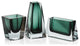 Carrara Polished Green Glass Vase, 3"x3"x4"