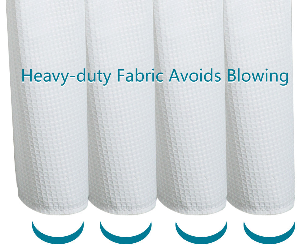 Utopia Alley Waffle Weave Shower Curtain With 36 Hooks Set, 180 x 70 inch , White