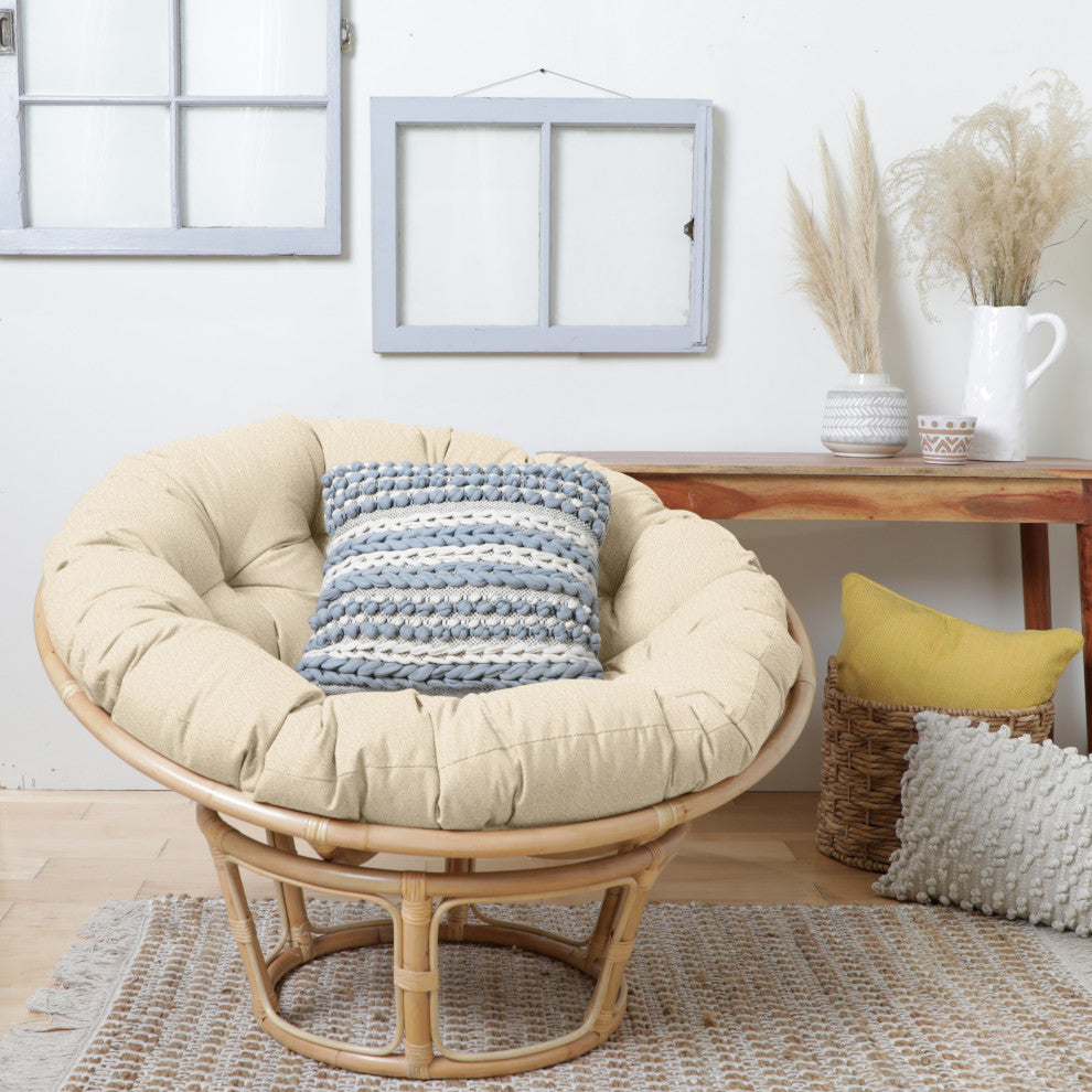 Mozaic Home Suede Ivory Round Papasan Cushion 44"