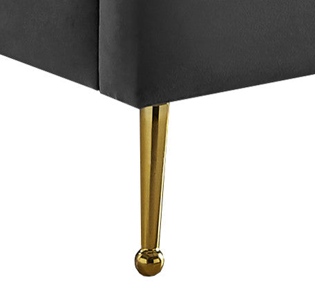 Lily Velvet Bed, Gray, Twin