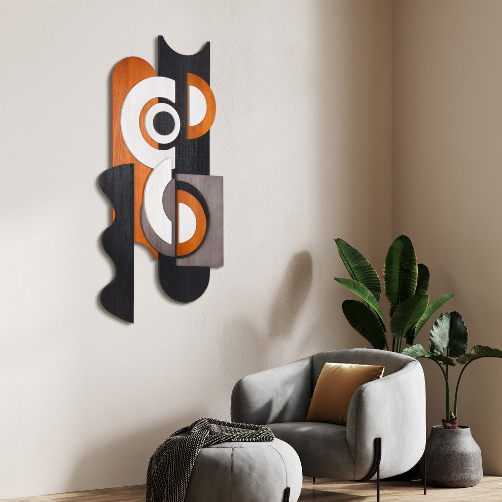 "Honeyed Dusk I" Hand Made Wood Abstracts Wall Art, Ap-103b-4824-03