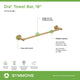 Dia 18 Inch Towel Bar with Mounting Hardware, Brushed Bronze
