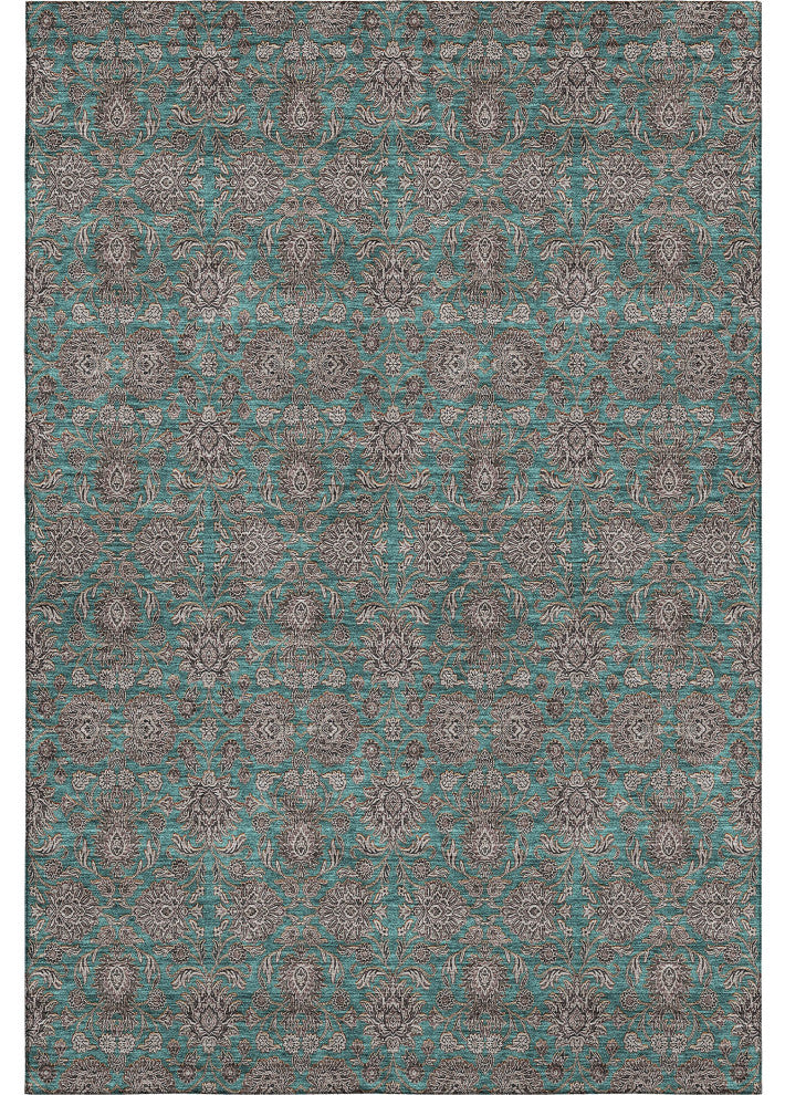 Premium Machine Washable Mayfield AMF702 Teal 5' x 7'6" Rug