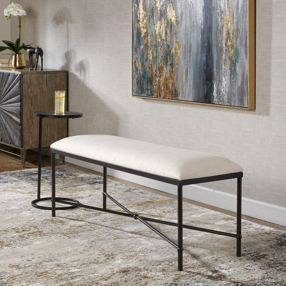 Uttermost Avenham Black Framed bench