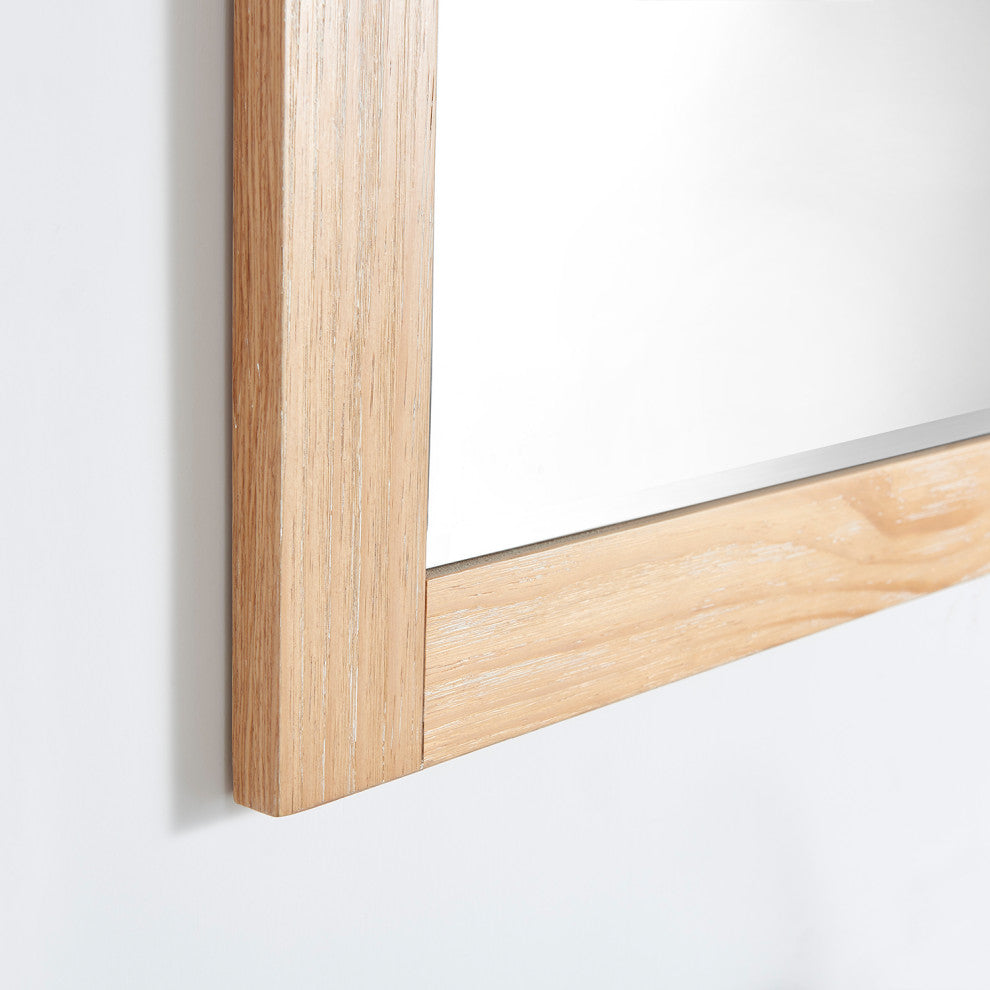 Cortes Rectangular Wall Mount Mirror, Weathered Pine, 72"