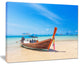 "Tropical Beach With Boat" Seashore Canvas Photo Print, 20"x12"