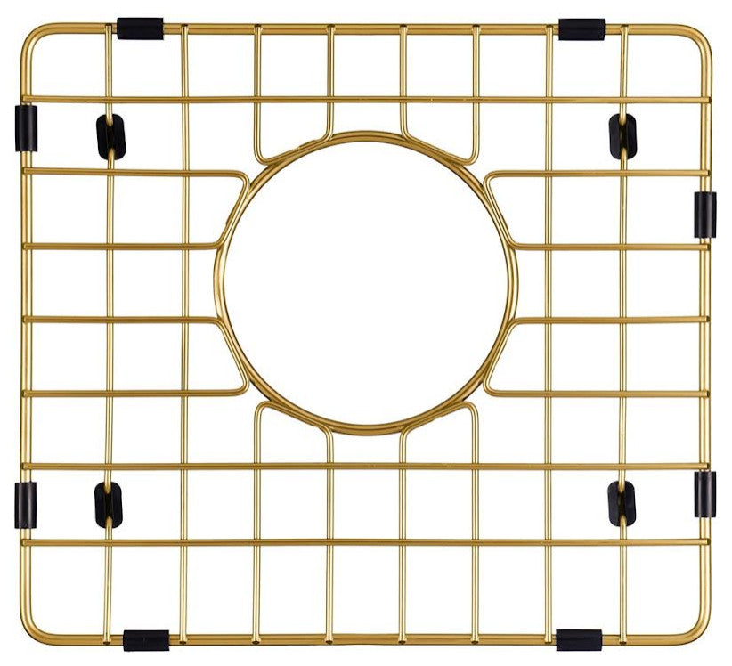 Sink Protector Matte Gold 304 Stainless Steel, Sink Bottom Grid, 11.25x12