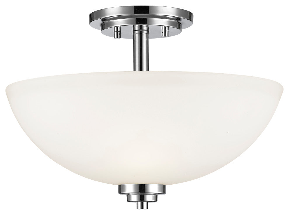 Zlite 443SF-CH 3-Light Semi Flush Mount, Matte Opal