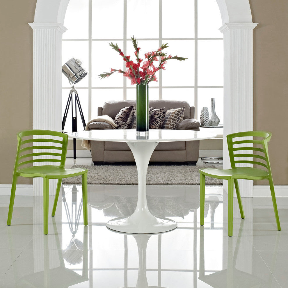 Modern Contemporary Kitchen Dining Chairs Set of 2 Green, Outdoor and Indoor