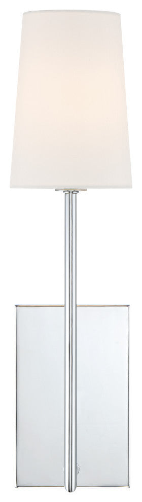 Crystorama Lena 1-Light Sconce, Polished Chrome