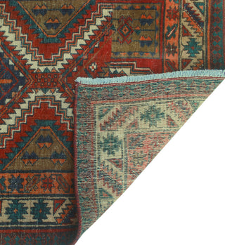 Fine Vintage Distressed Lanny Red/Ivory Runner, 3'5 x 10'0