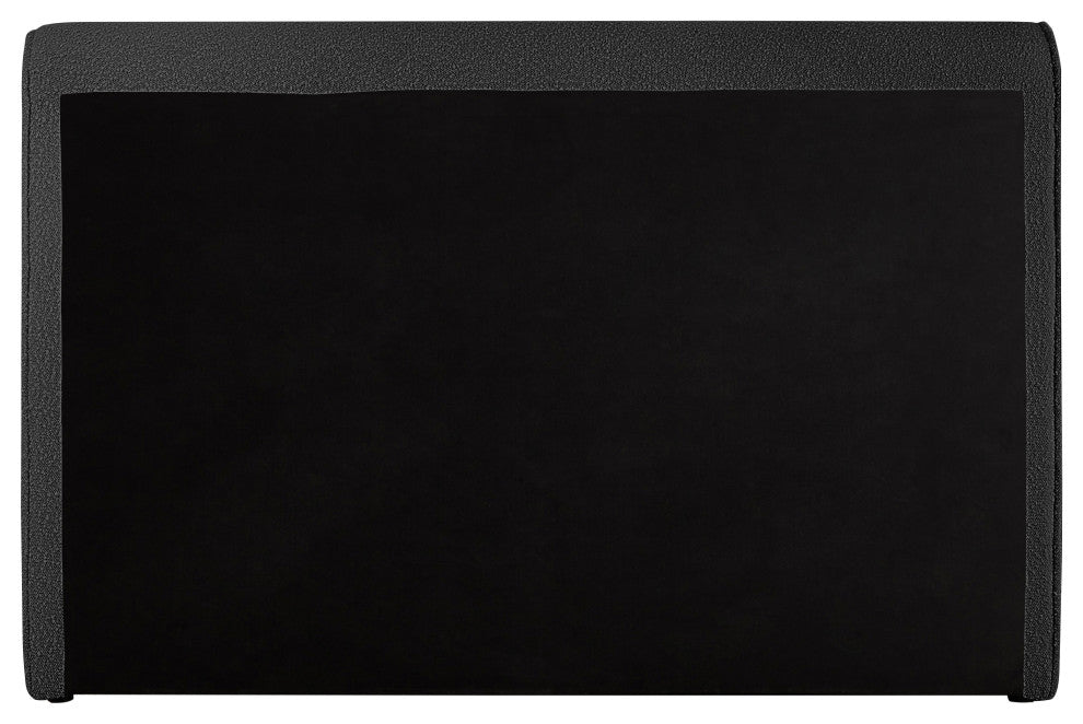 Stylus Black Boucle Fabric Full Bed, Black, King
