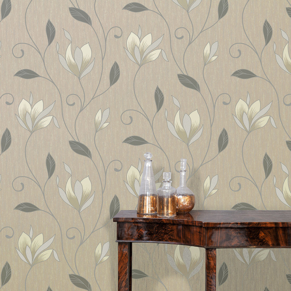 Anais Neutral Floral Trails Wallpaper Bolt