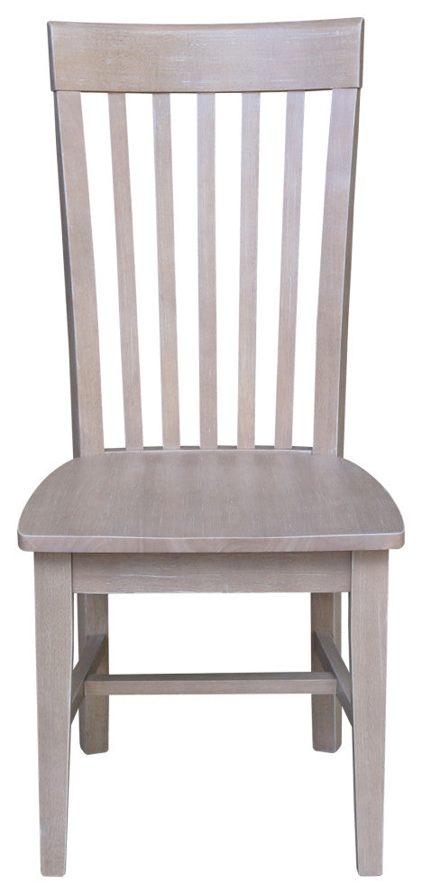 Set of Two Tall Mission Chairs, Washed Gray Taupe