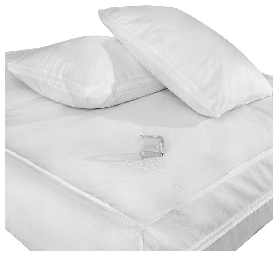 Permashield Antibacterial Extra Strength Basic Bed Protector Set, White, Cal Kin