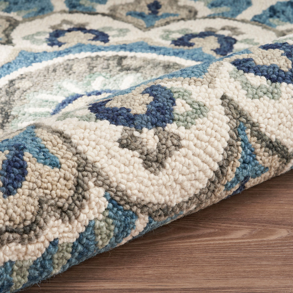 Edged Flora Area Rug, 4' Round